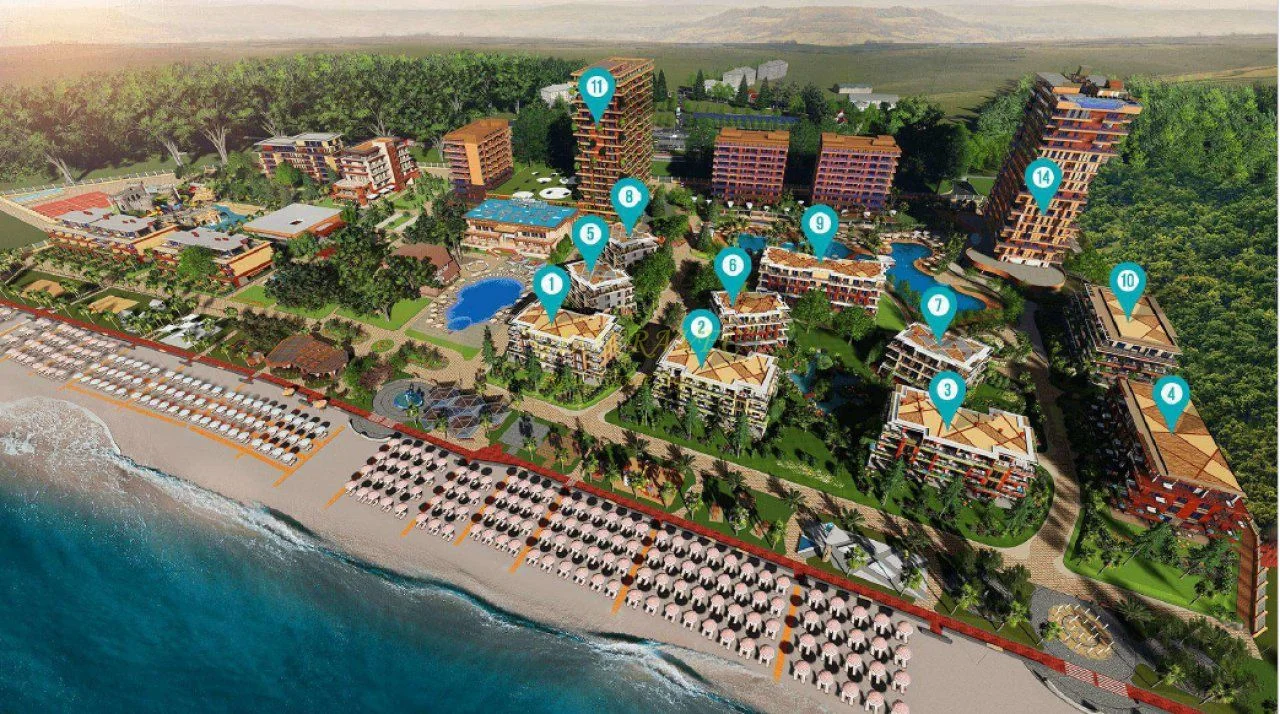 Элитные апартаменты в Dreamland Oasis в Чакви на берегу Черного море. Апартаменты под ключ с видом на море и на горы. Ча