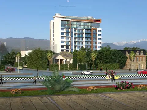 ახალი სასტუმროს ტიპის საცხოვრებელი სახლი ზღვასთან ბათუმის ახალ ბულვარში. აპარტამენტები კაჩინსკების ქუჩაზე ზღვისა და მთებ