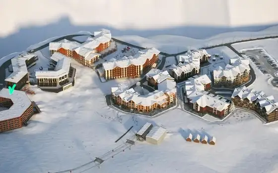Трехкомнатная квартира с ремонтом и мебелью на горнолыжном курорте в Гудаури.