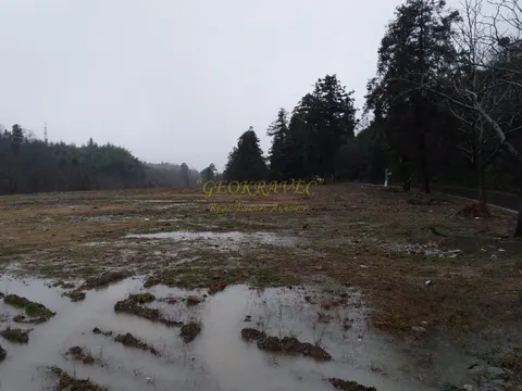 Земельный участок на берегу реки в тихом районе с видом на горы.