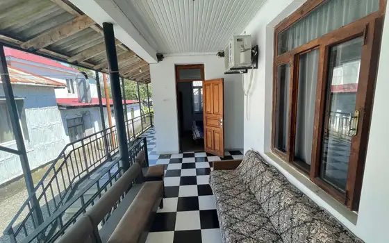 В селе Григолети на берегу Черного моря.