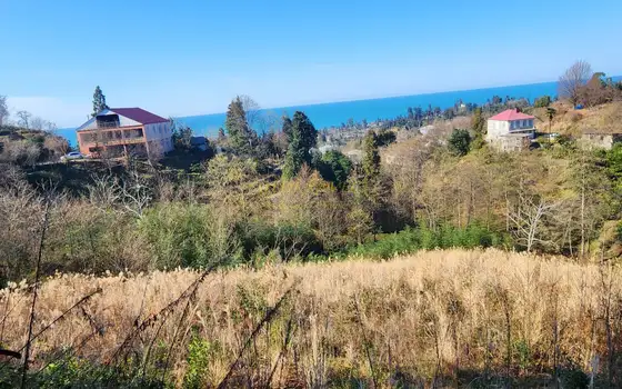 В Кобулетском муниципалитете, село Букнари, участок с видом на море. - სურათი 1